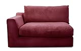CAVADORE Sofa-Modul 'Fiona'mit Armteil links / individuell kombinierbar als Ecksofa, Big Sofa oder Wohnlandschaft / 138 x 90 x 112 / Webstoff burgunder-rot