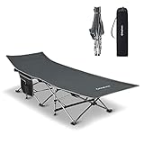 KingCamp Feldbett mit Seitentasche Ultraleicht Campingbett Klappbett Indoor Outdoor bis 120 kg belastbar für Camping Strand Reisen Klettern