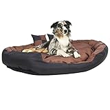 CIADAZ Hundekissen Wendbar und Waschbar, Hundebett, Hundematte, Dog Bed, Hundematratze, Hundesofa, Hunde Bett, Schwarz und Braun 150x120x25 cm