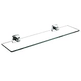 Glasregal, Badezimmer-Duschregal, Glasregal, Organizer, Halter, rechteckige Ebene, Badezimmer-Hardware, Shampo-Spiegel, Frontregal, Wandmontage-Regal mit Zwei Chrom-Finish (Größe: 50 cm) Interesting