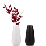 Gioyonil Keramik Vasen für Blumen Pampasgras,2 Stück Kleine Vase Schwarz und Weiß Set Haus Deko Modern Vintage für Flowers Frische Blumen Trockenblumen Blumenstrauß Büro Hochzeit Tischdeko