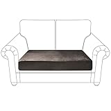 Rosnek Sofa Sitzkissenbezug Sofabezug, Samt Sofahusse Stretch Couchbezug,Sofa Cover Couch überzug für Sofa überzug L Form,Ecksofa,Sofa Sitzkissen 2-Sitzer,1 Stück,Braun