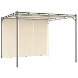 Gartenpavillon, CIADAZ Faltpavillon, Pergola, Partyzelt, Standmarkise, Sonnenzelt, Garten Pavillion, Grillpavillon, mit Seitenvorhang 3x3x2,25 m Creme