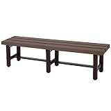 Mendler Alu Gartenbank HWC-K60, Bank Parkbank Sitzbank Balkonbank, wetterfest WPC 150cm, braun