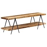 Retro-Stil TV Lowboard Industrie Style TV Board TV Schrank TV Regal TV Tisch rustikal Fernsehtisch Fernsehschrank für Wohnzimmer & Schlafzimmer, 160 x 40 x 50 cm Massivholz Mango