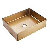 Trjgtas Badezimmer-Aufsatzwaschbecken Badezimmer-Waschbecken Edelstahl-Aufsatzwaschbecken Hotel-Badutensilien-Waschbecken Rechteckiges Aufsatzwaschbecken Art-Becken-Badezimmer-Boot