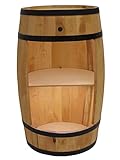 Holzfass Hausbar mit LED-Leuchten - Weinschrank im Retro Stil - Weinfass Bar - Weinregal Holz - Holzbar 80cm hoch - Elegante Möbel, Wohnzimmer Deko - Fassbar Stehtisch und Flaschenständer (Eiche)