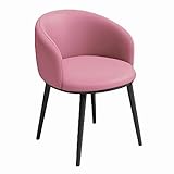 YCZHD Freizeit Stühle, Küche Esszimmer Stuhl Moderne Mid-Century Bequeme PU Leder Stuhl Rücken Freizeit Seitenstühle mit Metallbeinen für Küche Wohnzimmer(Color:ROSA)