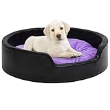 Norheim Hundebett Schwarz-Lila Hundekissen, Hundematte Hundesofa Hundekorb Hundebett Wasserdicht XXL für große 99 x 89 x 21 cm Plüsch und Kunstleder