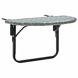Tidyard Balkontisch Klappbare Balkonhängetisch Hängetisch Garten Esstisch Gartentisch Campingtisch Terrassentisch Gartenmöbel Tisch Außentisch Rattantisch Grau 60x60x40 cm Poly Rattan