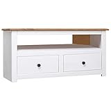 TV-Eckschrank, Weiß, 93 x 49 x 49 cm, Panama-Serie, mit Farbe: Weiß und Holzfarbe