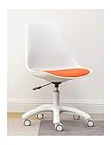 RIXCH Linen Lift Computer-Drehstuhl, Arbeitsbürostuhl, wasserdichtes und geräuschloses PU-Rad, dekoratives ergonomisches PP-Sitzkissen Schreibtischstühle (Farbe: Orange, Größe: 72 - 82 cm _Nylonfüße)