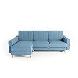 Siblo Ecksofa mit Schlaffunktion Toro Kollektion - Große Couch L Form 4 Personen - Schlafcouch mit Bettkassen - Klappsofa mit Bettkasten Sofa 4-Sitzer - 241x162x43 cm - Rot - Linke Ecke