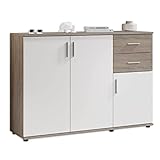 Stella Trading Bobby Kommode in Eiche Sonoma Optik, dunkel - Modernes Sideboard mit viel Stauraum für Ihren Wohnbereich - 120 x 82 x 35 cm (B/H/T)