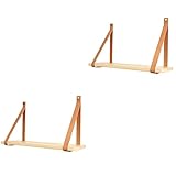 Cabilock 2 Sets Hängende Trennwand Lederregalhalterungen Schwebende Regale Weißes Badezimmerregal EIN Rahmenregal Nordisches Dekor Quadratisches Regal Heimaufbewahrungsregal