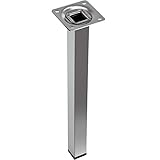 Gedotec Möbelfuss Chrom 350 mm Schrankfuß Tischbein mit schwarzem Kunststoffgleiter - H3917 | Stahlrohr-Füße Metall massiv | Sockelfüße verchromt poliert | 1 Stück - Stützfuß mit Anschraubplatte