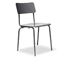 Modulor Kinderstuhl Comeback 041, stapelbarer Stuhl mit 38 cm Sitzhöhe und 68 cm Gesamthöhe, Breite x Länge: 33 cm x 33 cm, Schlichter DDR-Klassiker als Kinderholzstuhl, grau gebeizt, lackiert (grau)