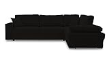 BETTSO -Ecksofa Sofa Eckcouch Couch mit Schlaffunktion und Bettkasten Ottomane L-Form Schlafsofa Polstergarnitur-Clarisa (Schwarz, Rechts)