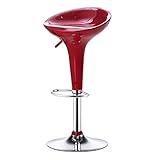 HWSY Swivel Lift Bar Küchentheke Frühstücksbarstuhl, ABS-Harz Sitzlehne Rezeption Barhocker, Höhenverstellbar 58-77 cm (Farbe: Rot) Interesting