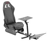 Speedlink PAYZE Racing Simulator Cockpit – Rennsimulator-Cockpit mit maximalem Sitzkomfort, PC und Konsolen Rennsitz mit Metallrahmen und strapazierfähigem PU Leder, schwarz