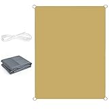 Sonnensegel inkl Befestigungsseile Premium 1.4 x 2.6 m Wasserdicht Sonnenschutz UV-Schutz Sichtschutz Windschutz Tarp mit Seile für Terrasse Balkon Garten, Creme Farben