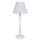 Grafelstein Tischlampe TILLY, Stehlampe Shabby Chic Landhausstil, Deko Lampe, Metall Kunststoff Holz, E14, kabelgebunden, weiß