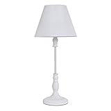 Grafelstein Tischlampe TILLY, Stehlampe Shabby Chic Landhausstil, Deko Lampe, Metall Kunststoff Holz, E14, kabelgebunden, weiß