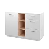 Vicco Kommode Highboard Anrichte Beatrice weiß 3 Schubladen Sideboard Regal