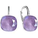 Damen Hängen Ohrringe Silber 925 mit Marken Kristalle Zirkonia - Schmuck Echt Silberne Hängende Ohrhanger für Frauen und Mädchen - Hängeohrringe Ideal Geschenk (lilac)