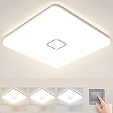Deckenlampe LED Deckenleuchte Badezimmer 24W 2050LM Lampe Bad Decke Moderne Badlampe Wasserdicht Farbtemperatur Umschaltbar auf 3000/4000/5000K Leuchte für Schlafzimmer Küche Balkon Flur Beleuchtung