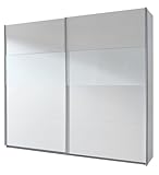 Rauch Schwebetürenschrank 2-türig Weiß Alpin, Glasabsetzungen Weiß, BxHxT 270x210x62 cm