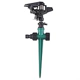 Impulsregner Kreisregner, 1 Pc Bewässerung großer Flächen, 12.5 m Reichweite 360° Rasensprenger, grün