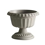 Pflanzschale Groß Innen Klassischer Blumentopf, römischer -Blumentopf, Kunststoff-Pflanzgefäß, Indoor-Outdoor-Dekoration, Vintage-Stil, Blumentopf, Hausgarten, Veranda, Übertopf 20 Cm (Grey, One Size)