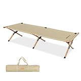 MIZEY Faltbares Schlafbett für den Außenbereich, kompakt, Aluminiumlegierung, Campingbett, max. 150 kg, Oxford-Gewebe, Einzelbett