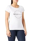 TOM TAILOR Denim Damen Basic T-Shirt mit Print 1031977, 20000 - White, L