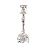 Haloppe Kerzenständer Ornament Hohl Schaffen Ambiente Helle Farbe Hochzeit Bankett Party Esstisch Kerzenständer Wohnkultur Silber