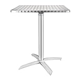 Bolero quadratischer Tisch mit abklappbarer Tischplatte, Edelstahl, 720 x 600 x 600 mm, für Restaurant, Bar, Café