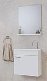 Badmöbel Badezimmer Set Iris 2-teilig: Unterschrank inkl. Keramik-Waschbecken & Spiegelschrank! Türen mit Softclose-Funktion! Farben: Weiß & Braun! Vormontierte Schränke! (Braun)