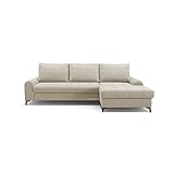 mb-moebel Ecksofa mit Schlaffunktion Eckcouch mit Bettkasten Sofa Couch L-Form Polsterecke Delice (Beige, Ecksofa Rechts)