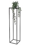 DanDiBo Blumenhocker Metall Schwarz 100 cm Eckig Blumenständer Beistelltisch FRA-006 Blumensäule Modern Pflanzenständer Pflanzenhocker