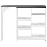 Wakects Bartisch, Beistelltisch, leicht zu reinigen, bewegliches Regal, Grau, für die Innendekoration