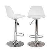 GRFIT Barstühle 2 Teile/Satz Moderne Modebarstuhlstuhl Hoher Hocker kann Drehstuhl Bar Home Freizeit Heben Pu. Lederbarstuhl Barhocker (Color : 2 Pieces White)