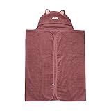 Pippi Unisex Baby Badehandtuch aus 100% Bio-Baumwolle mit niedlichen Tiergesichtern