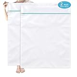 OTraki Large Laundry Net Laundry Bag XXL 90 x 110 cm 2 Pieces Laundry Bags Reusable Laundry Nets with Zip Large for Laundry Bags Laundry Bag Washing Machine Disposable