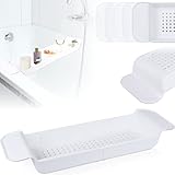 Badewannenablage Badewanne - Brett - Buch - Halter - Ablage Badewannentablett ausziehbar 55,5-78 cm