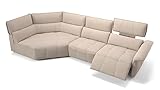 sofanella - Ecksofa Adria Stoffsofa Eckcouch Eckgarnitur - Creme