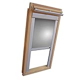 Verdunkelungsrollo THERMO Alu-Rückseite für VELUX Dachfenster TYP GGL/GPL/GGU/GPU - CK04 - Farbe Silber-Grau - mit Aluminium Seitenschienen - KLICK Montage