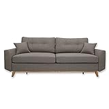 VitaliSpa Schlafsofa Schlafcouch Boxspringsofa Sidney Schlaffunktion Bettkasten (Braun)