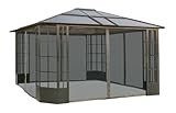 Sojag Aluminium Pavillon Savino 1214 inkl. Moskitonetz | Anthrazit | 361x427x263 cm