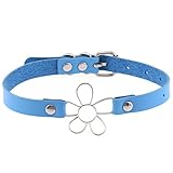 mingxinshangdian Schwarze Blumen Choker Halskette 90er Jahre Vintage Gothic Punk Leder niedliches Halsband für Mädchen Mode Hals Accessoires